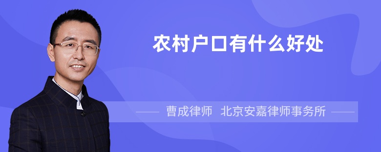 农村户口有什么好处