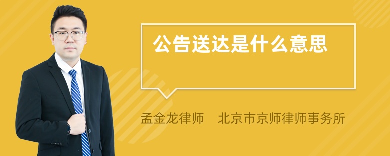 公告送达是什么意思