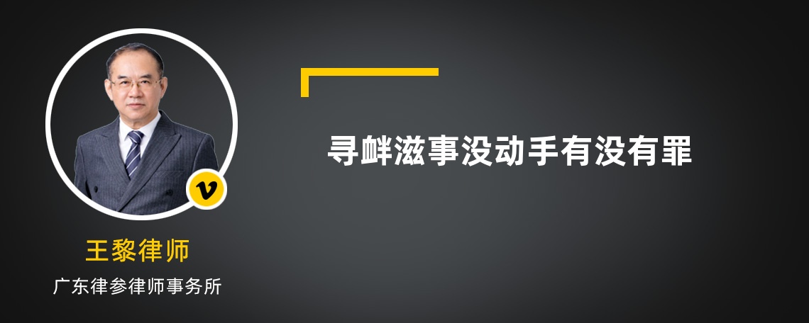 寻衅滋事没动手有没有罪