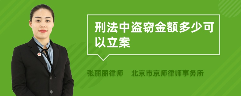 刑法中盗窃金额多少可以立案