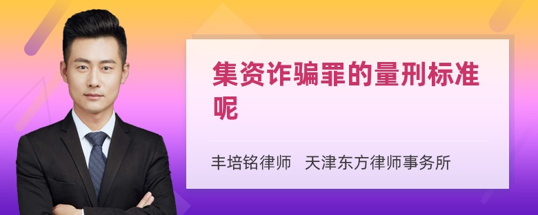 集资诈骗罪的量刑标准呢